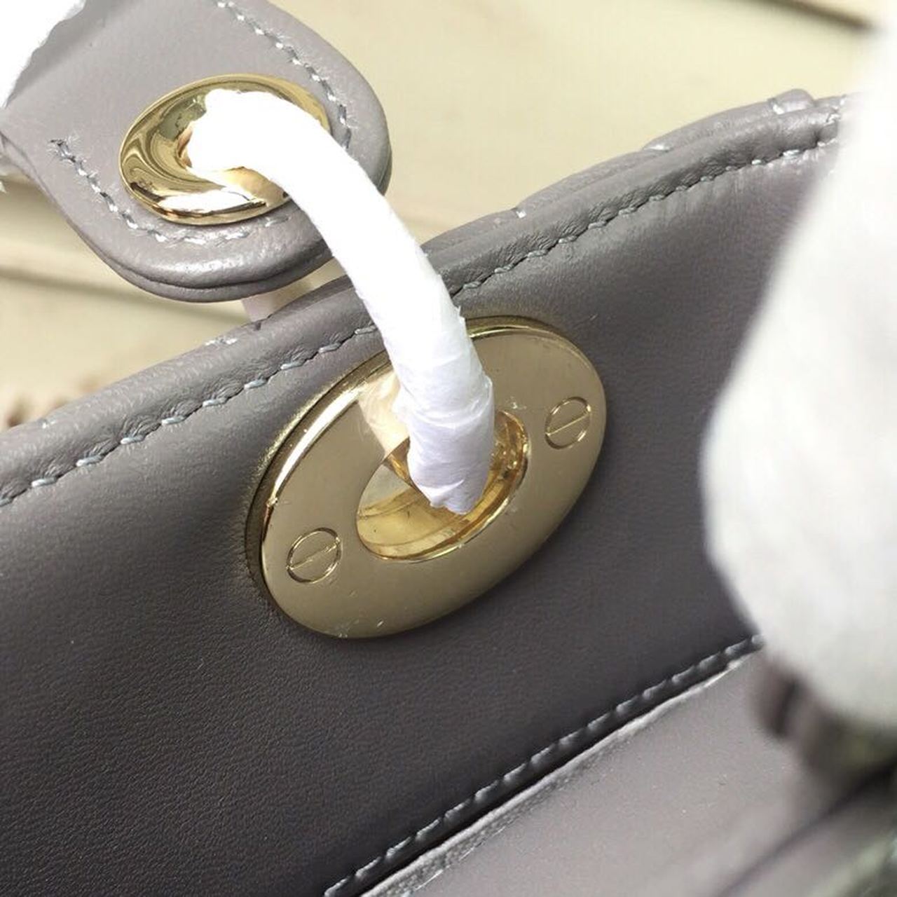 GLAMI Small Lady Bag Gold Toned Hardware Grey For Women 20cm/8in CD