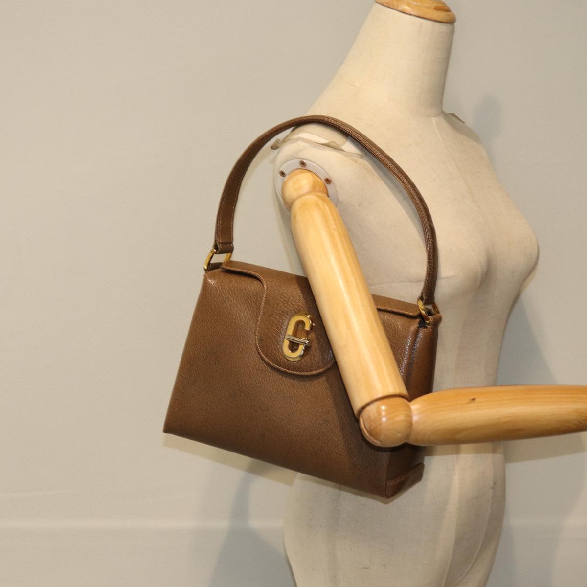 GUCCI Shoulder Bag Leather Brown 76400