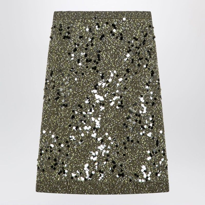 GUCCI Mini Viscose and Tweed Blend Skirt