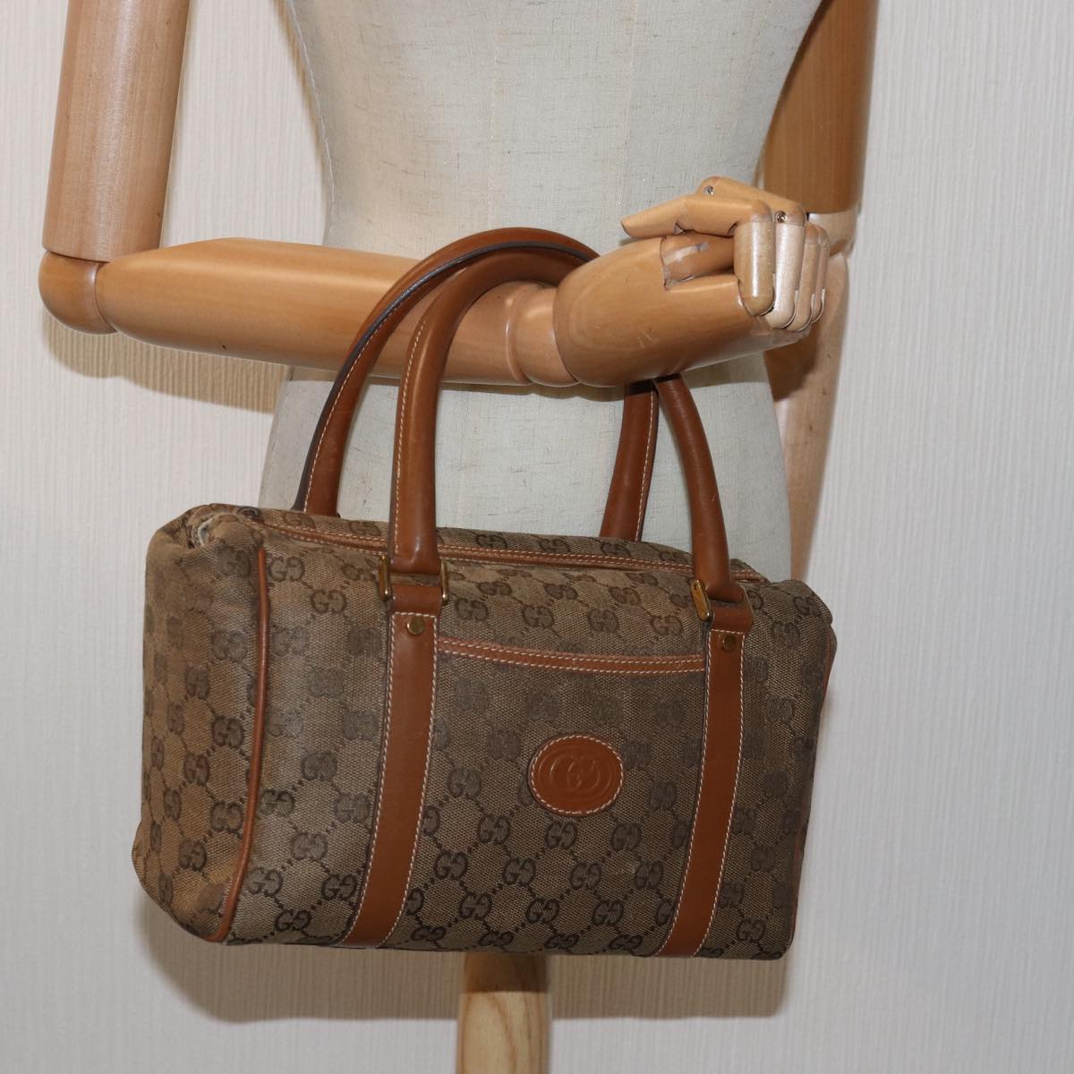 GUCCI GG Canvas Hand Bag Brown 000 101 0140 77490