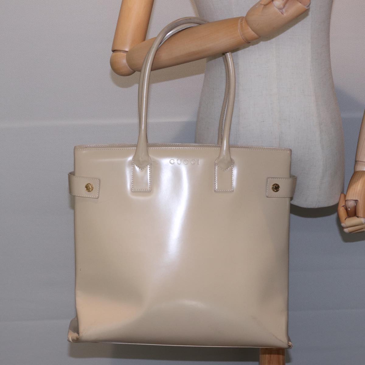 GUCCI Tote Bag Enamel Beige 002 1046 0407 77675