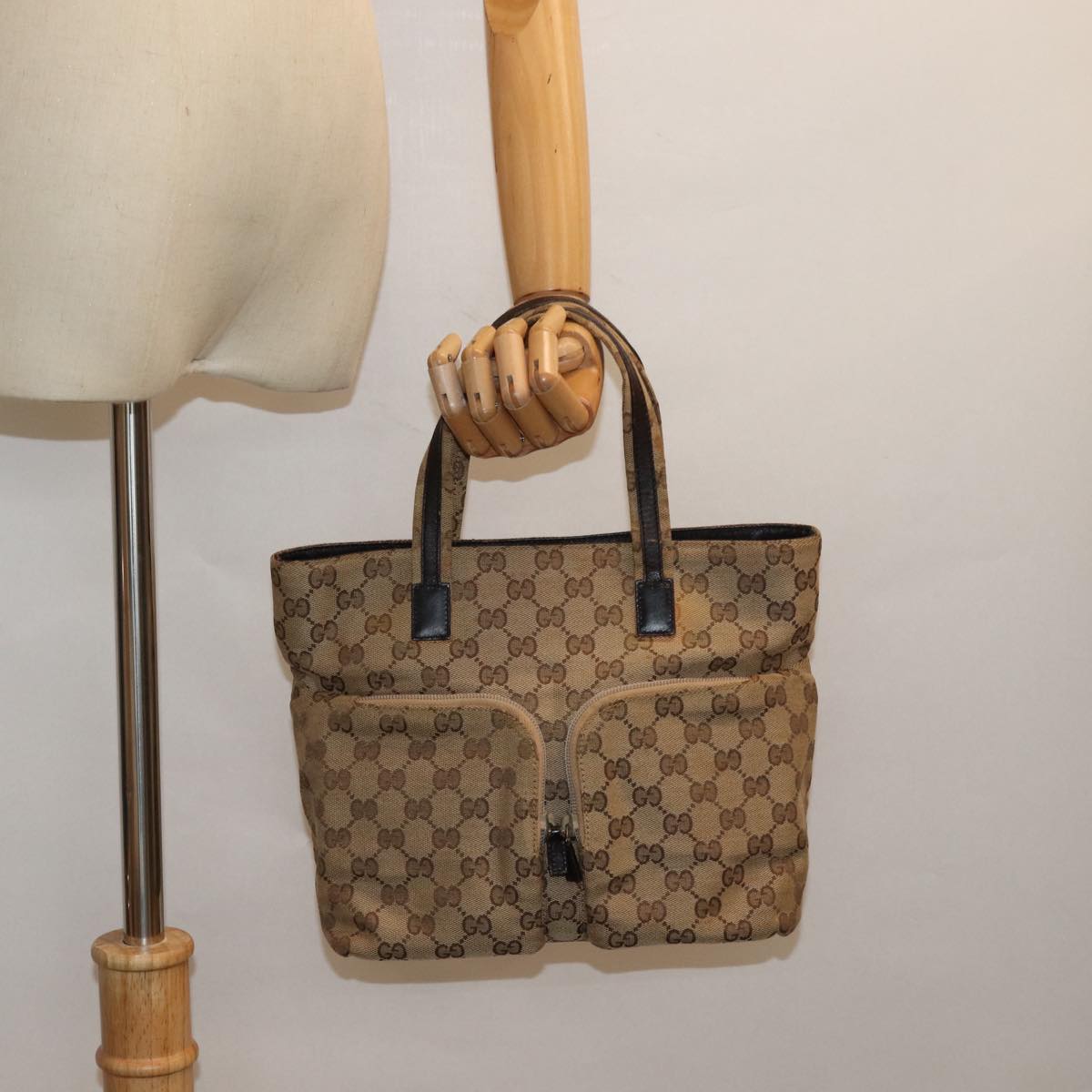 GUCCI GG Canvas Hand Bag Beige 002 1080 78093