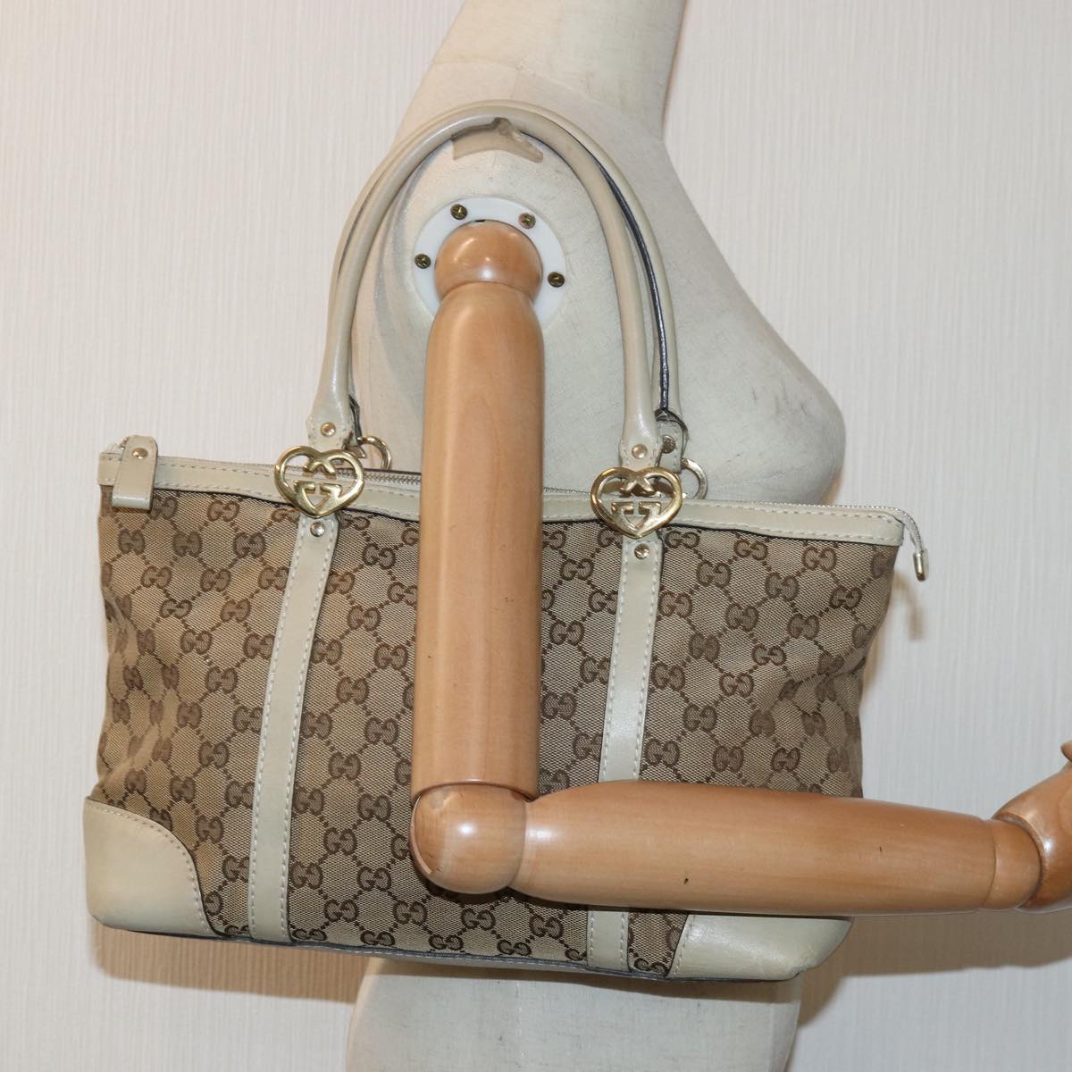 GUCCI GG Canvas Tote Bag Beige 257069 78293