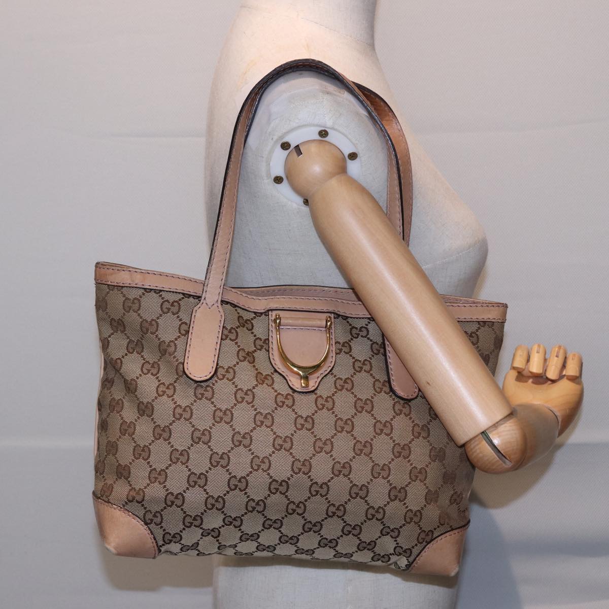 GUCCI GG Canvas Tote Bag Beige 308604 79390