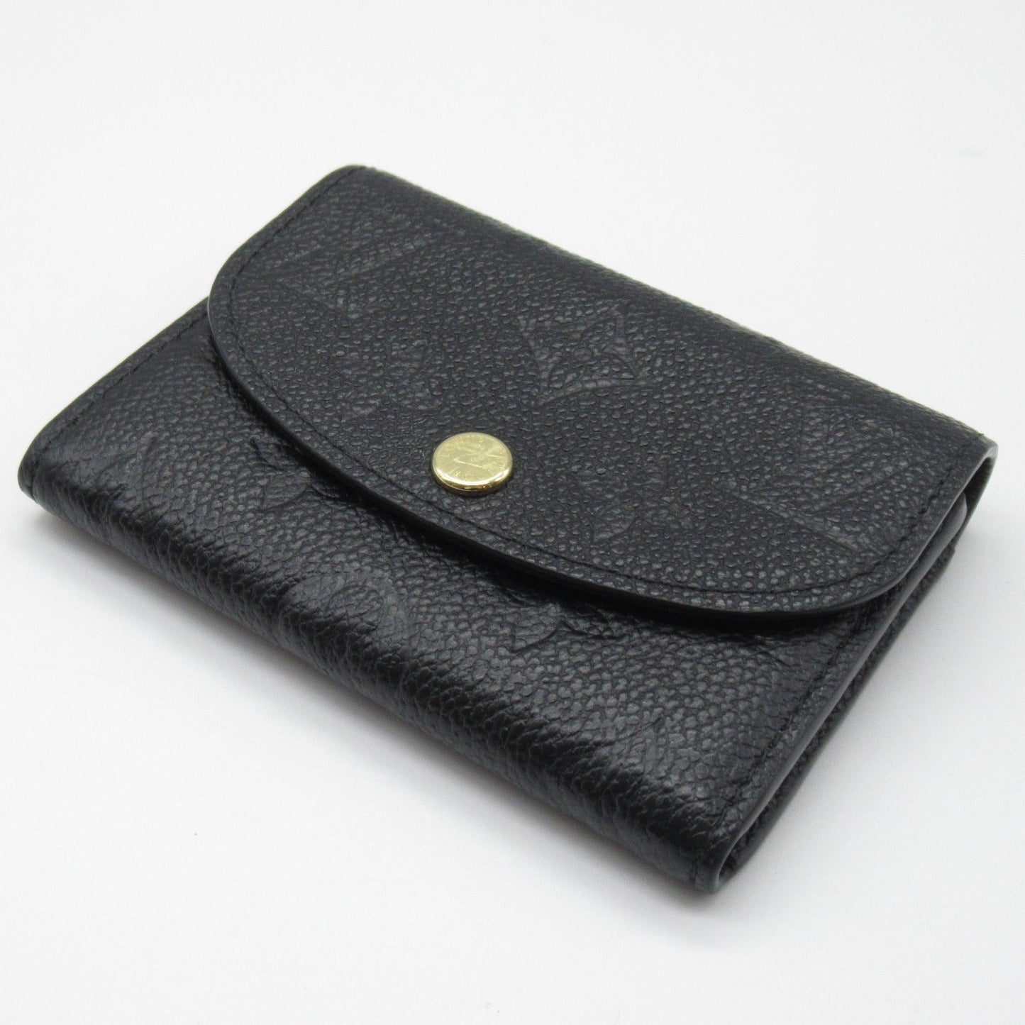 Louis Vuitton Louis Vuitton Portemoney Rosary Card Case Accessories Leather Monogram Emplant Black M81455