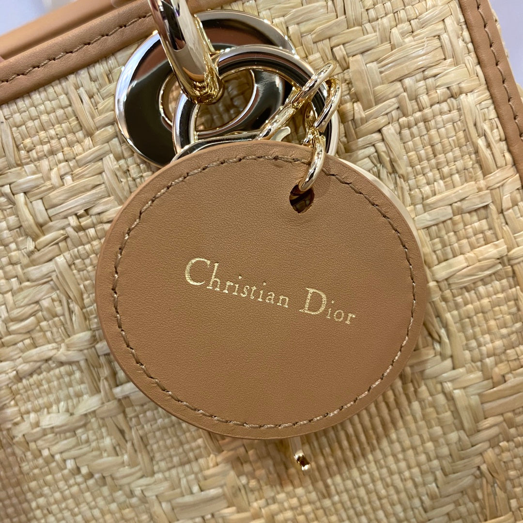 GLAMI MeGLAMIum Lady Bag Natural Cannage Raffia, Brown Handbags, 24cm CD M0565OMBD_M925