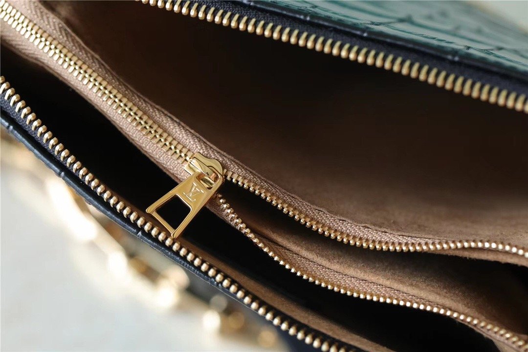 LV Coussin PM High Shiny Alligator Black For Women, Shoulder And Crossbody Bags 10.2n/26cm LVÂÂ