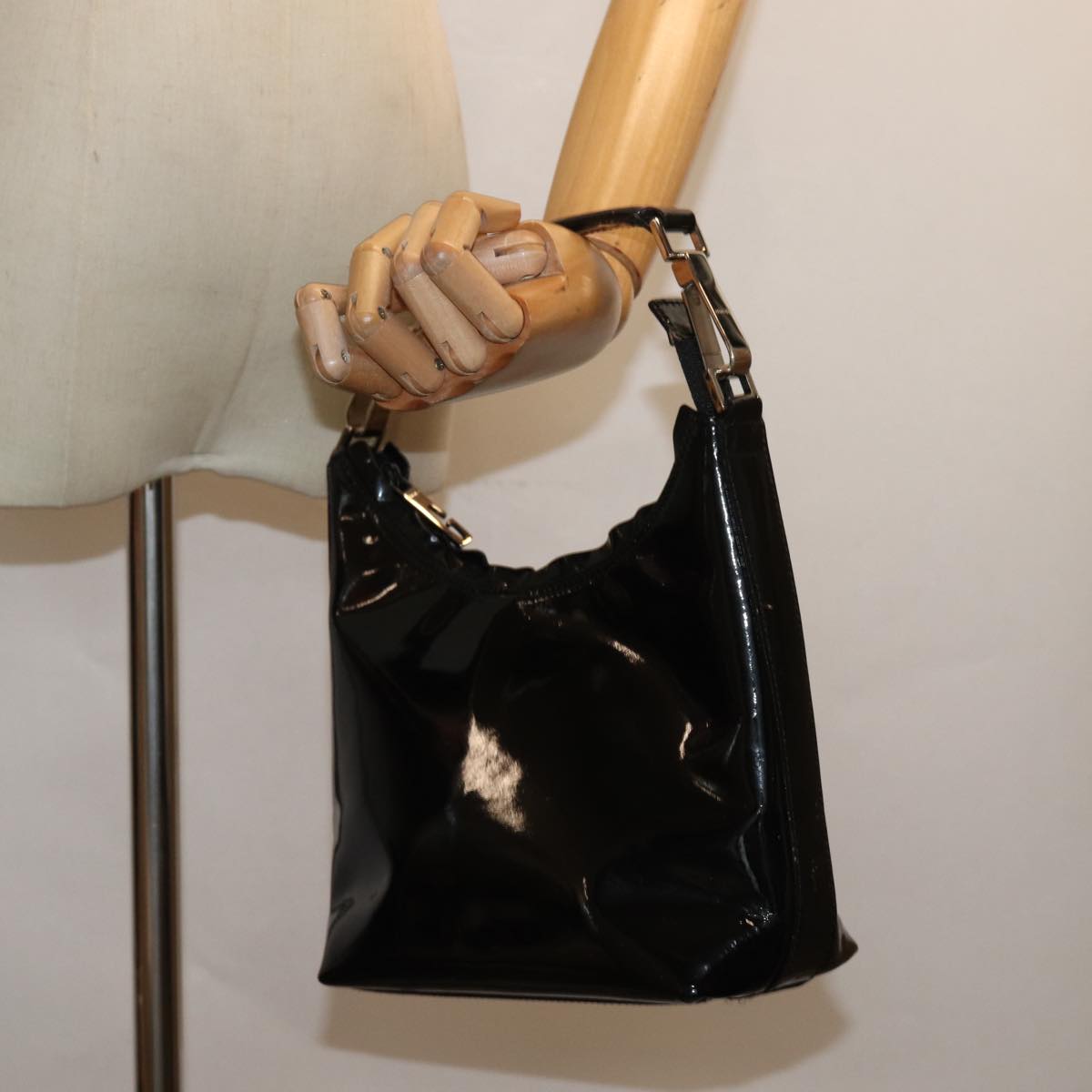 GUCCI Hand Bag Patent leather Black 80889