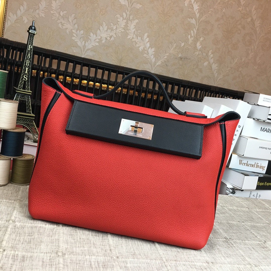 GLAMI 24/24 ClemenGLAMI Swift Red Silver Hardware For Women, Handbags, Shoulder Bags 11.4in/29cm