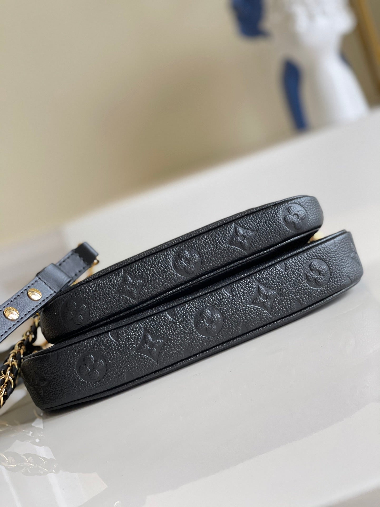 LV Multi Pochette AcGLAMIssoires Monogram Empreinte Black For Women, Women’s Handbags, Shoulder And Crossbody Bags 9.8in/25cm LV M80399