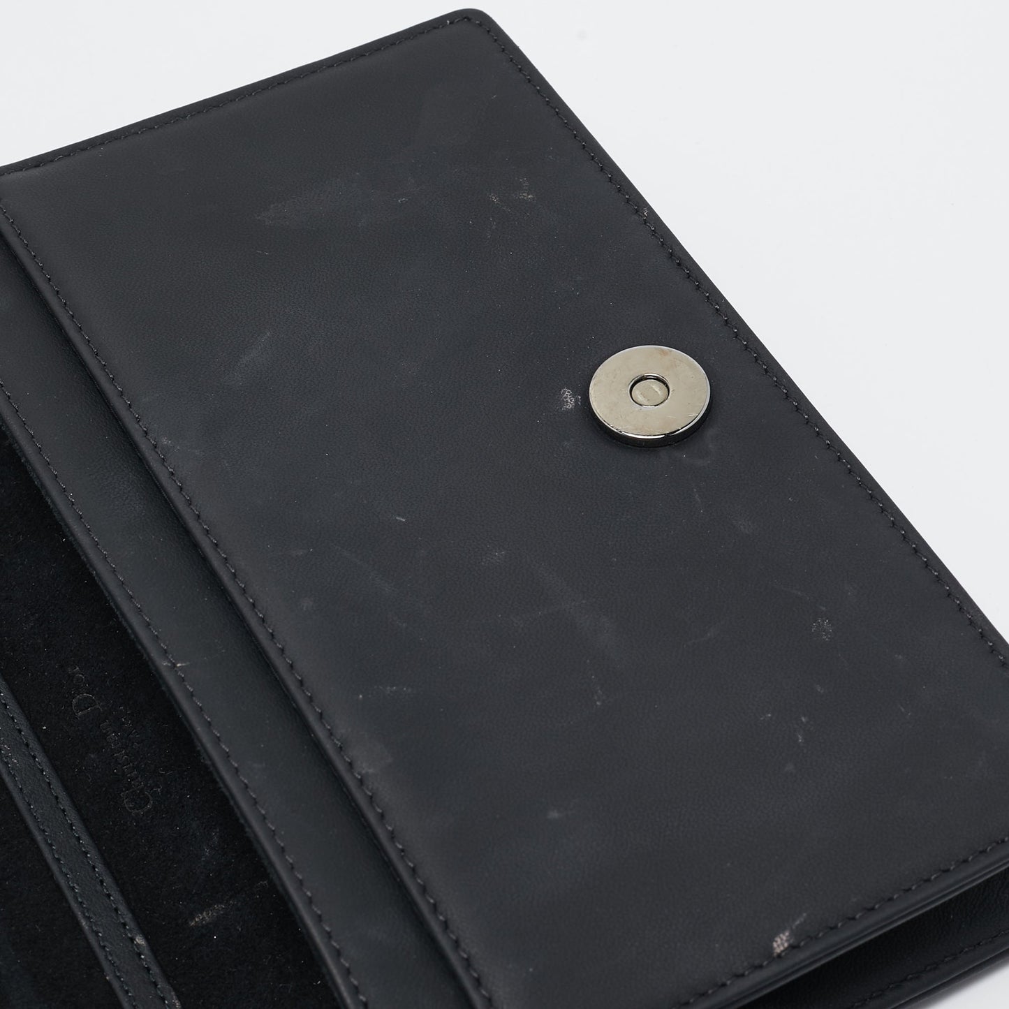Dior Matte Leather Studded Diorama Wallet On Chain