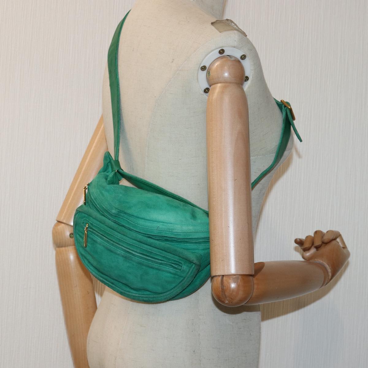 GUCCI Waist bag Suede Leather Green 039 115 0250 82696