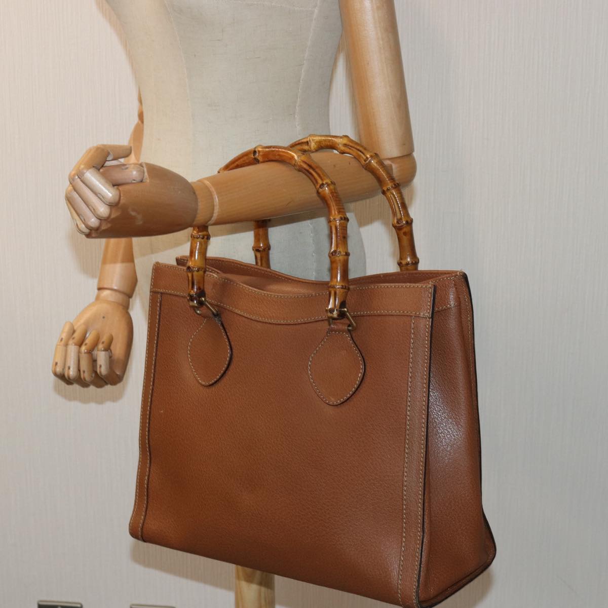 GUCCI Bamboo Hand Bag Leather Brown 002 2853 0260 0 82834