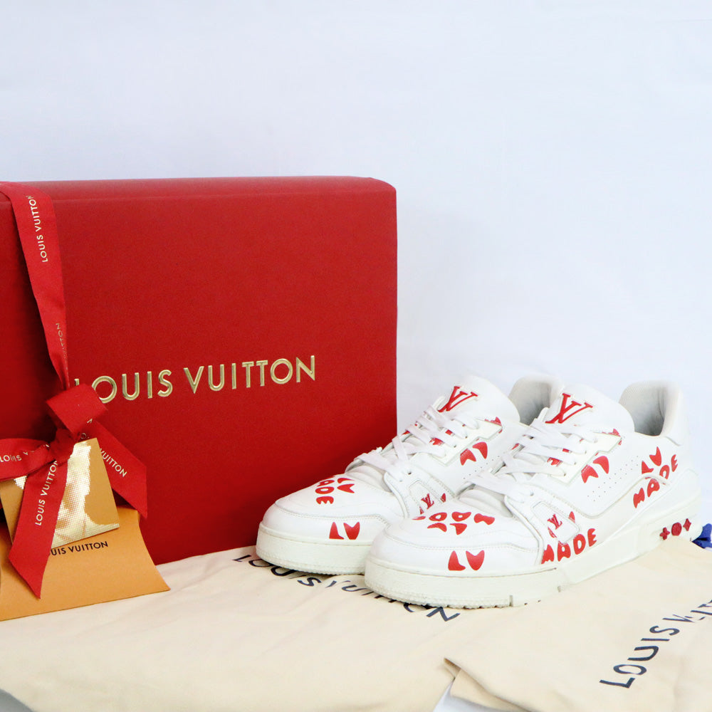 Louis Vuitton NIGO LV Trainer Line Trainers 9 27.5cm White Red Shoes