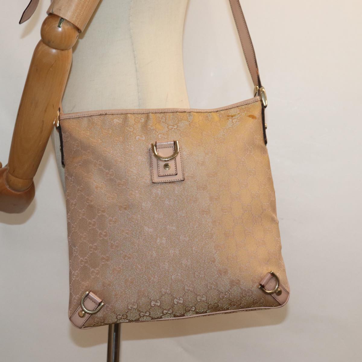 GUCCI GG Canvas Shoulder Bag Pink 131326 83708
