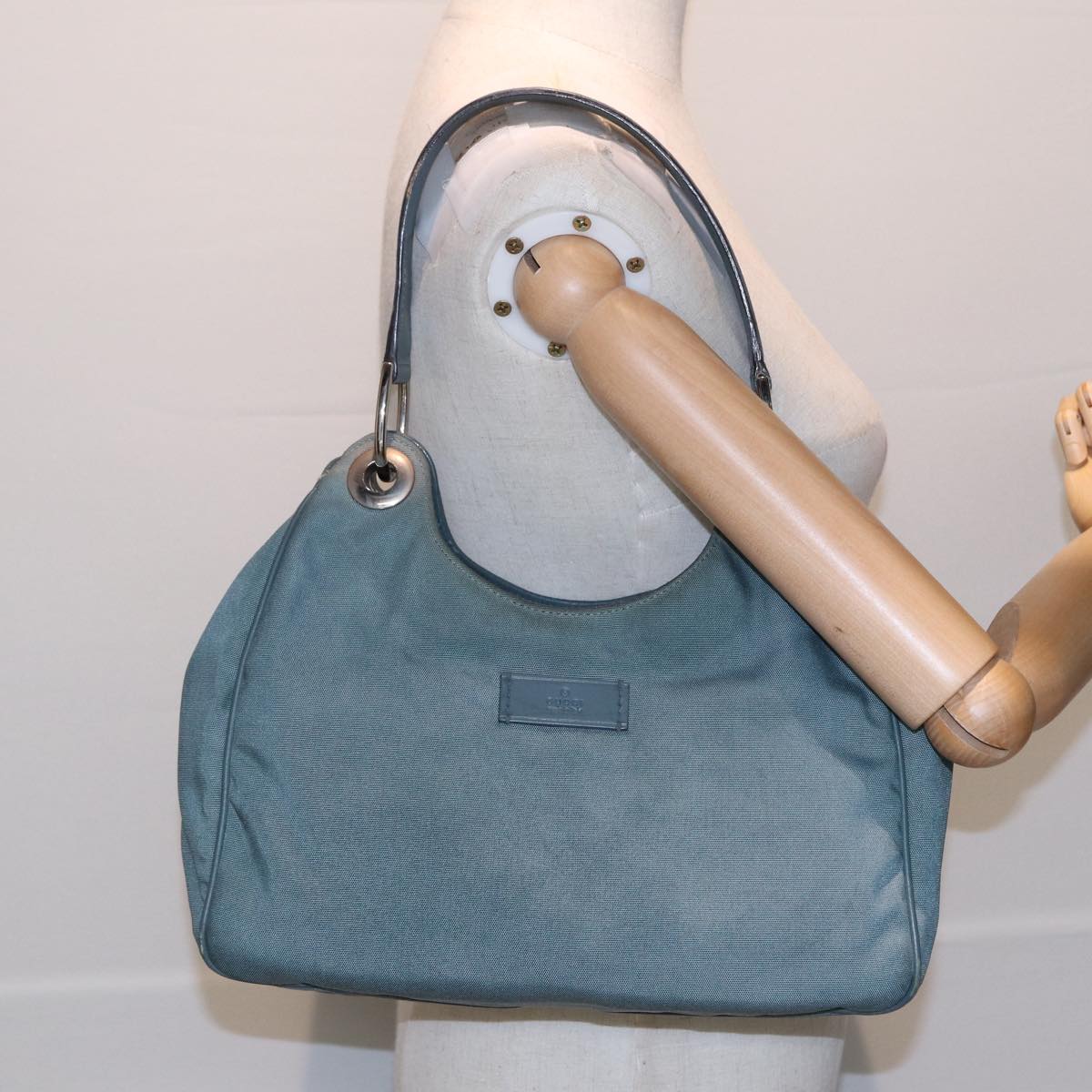 GUCCI Shoulder Bag Nylon Outlet Light Blue 244342 83813