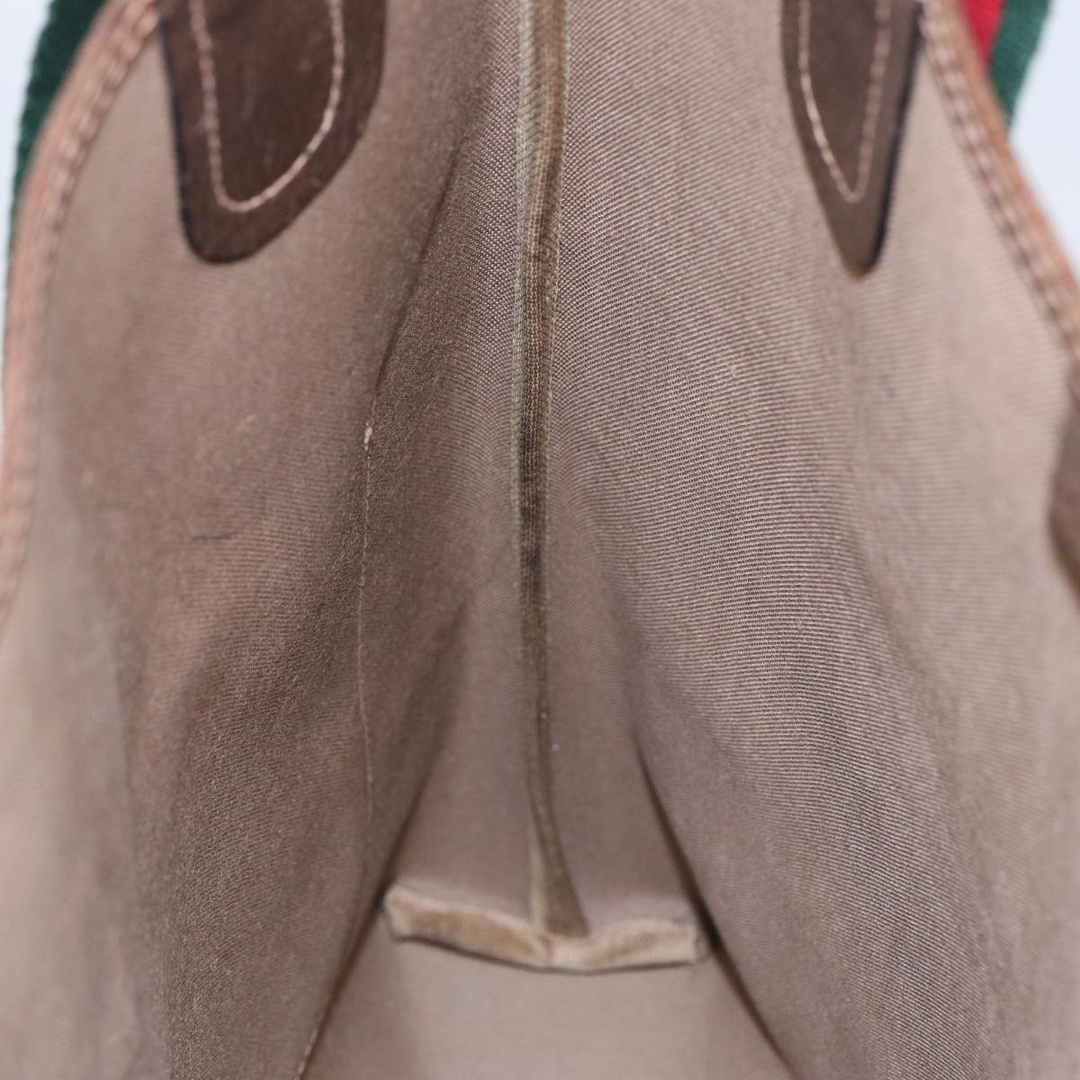 GUCCI GG Canvas Web Sherry Line Tote Bag PVC Leather Beige Green Red 83817
