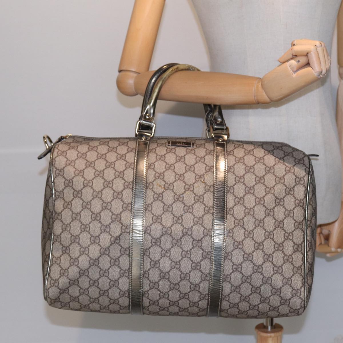 GUCCI GG Supreme Boston Bag PVC Beige 193602 84231