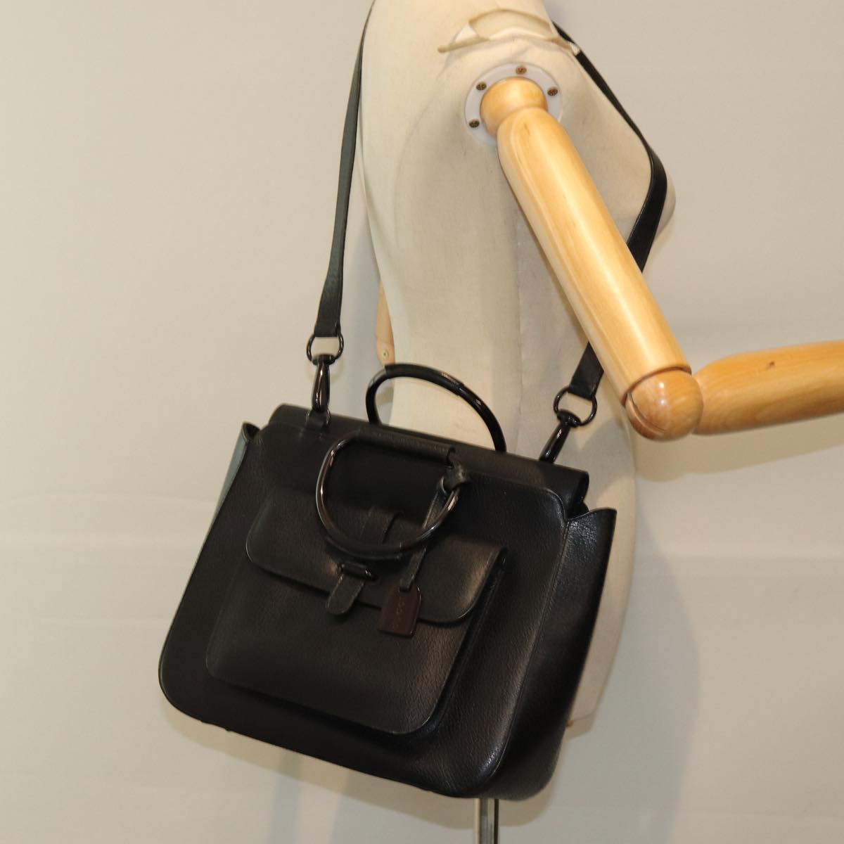 GUCCI Hand Bag Leather 2way Black 000 2058 0307 6 84764