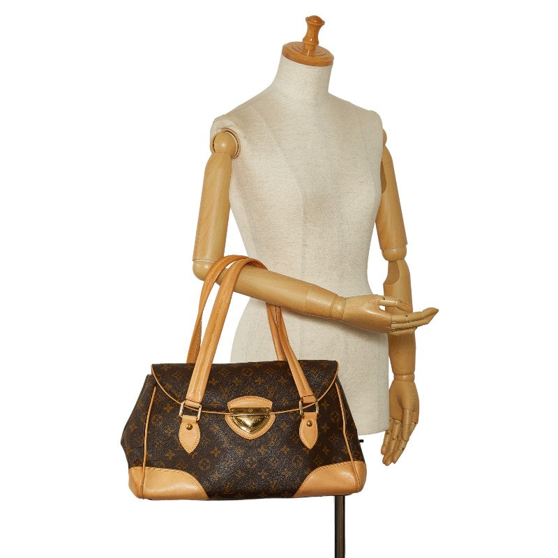 Louis Vuitton Monogram Beverly GM Handbag M40120 Brown PVC Leather Louis Vuitton