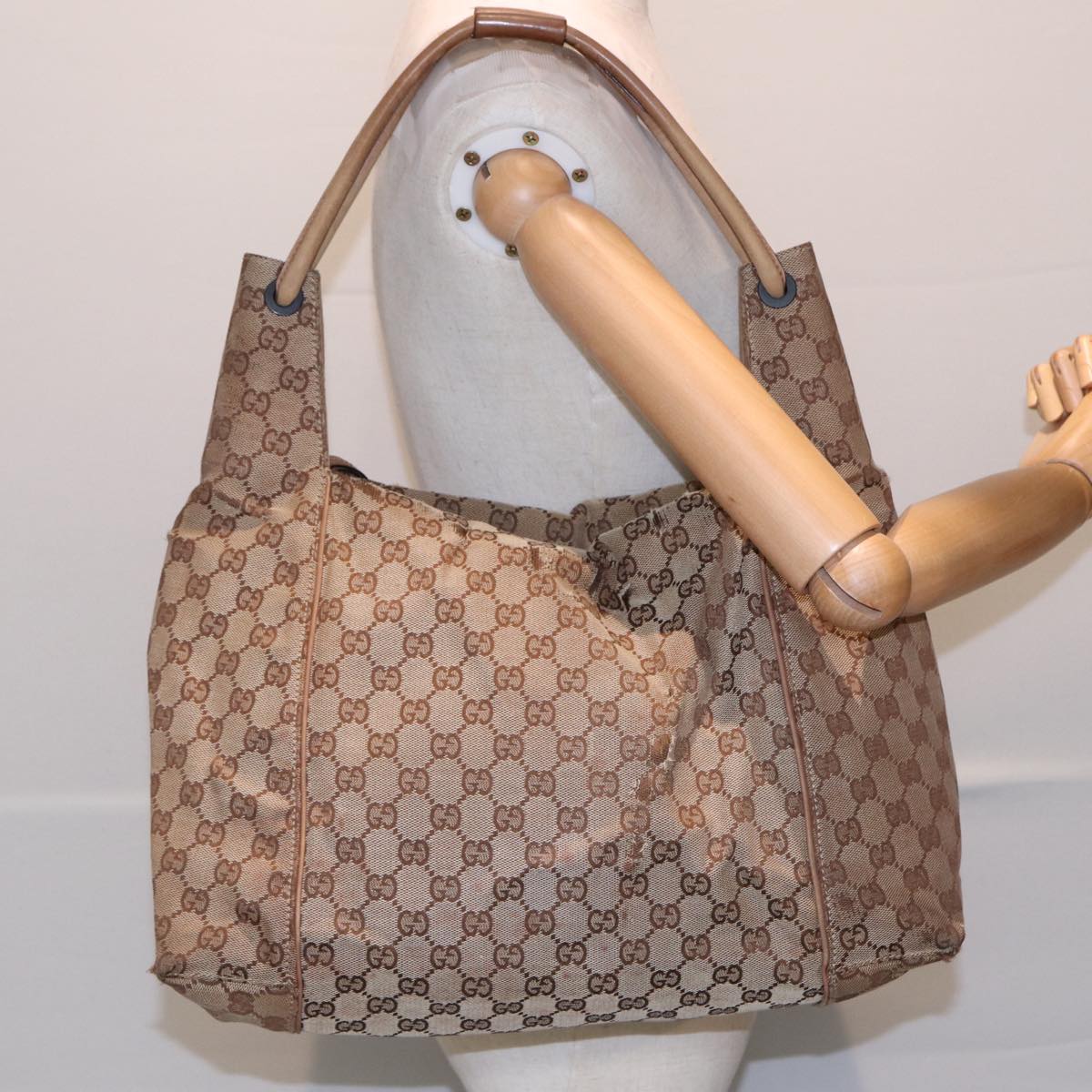 GUCCI GG Canvas Tote Bag Beige 101292 85180