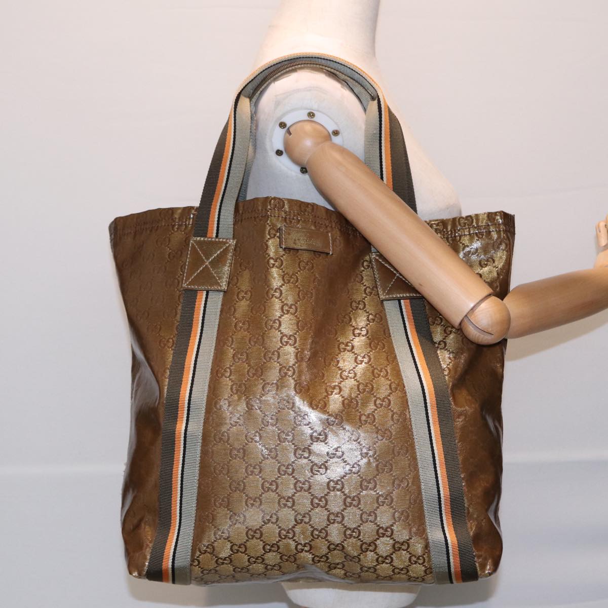 GUCCI GG Canvas Tote Bag Gold 189669 467891 85283