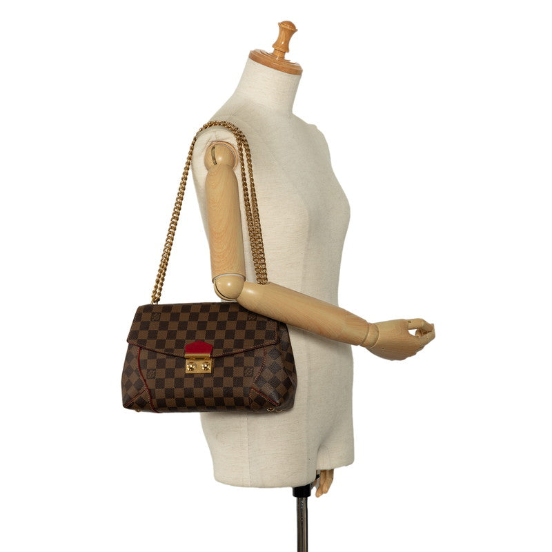 Louis Vuitton Damière Caisse Cratch Chain Sliding Shelter Bag N41596 Eve Brown PVC Leather Ladies Louis Vuitton