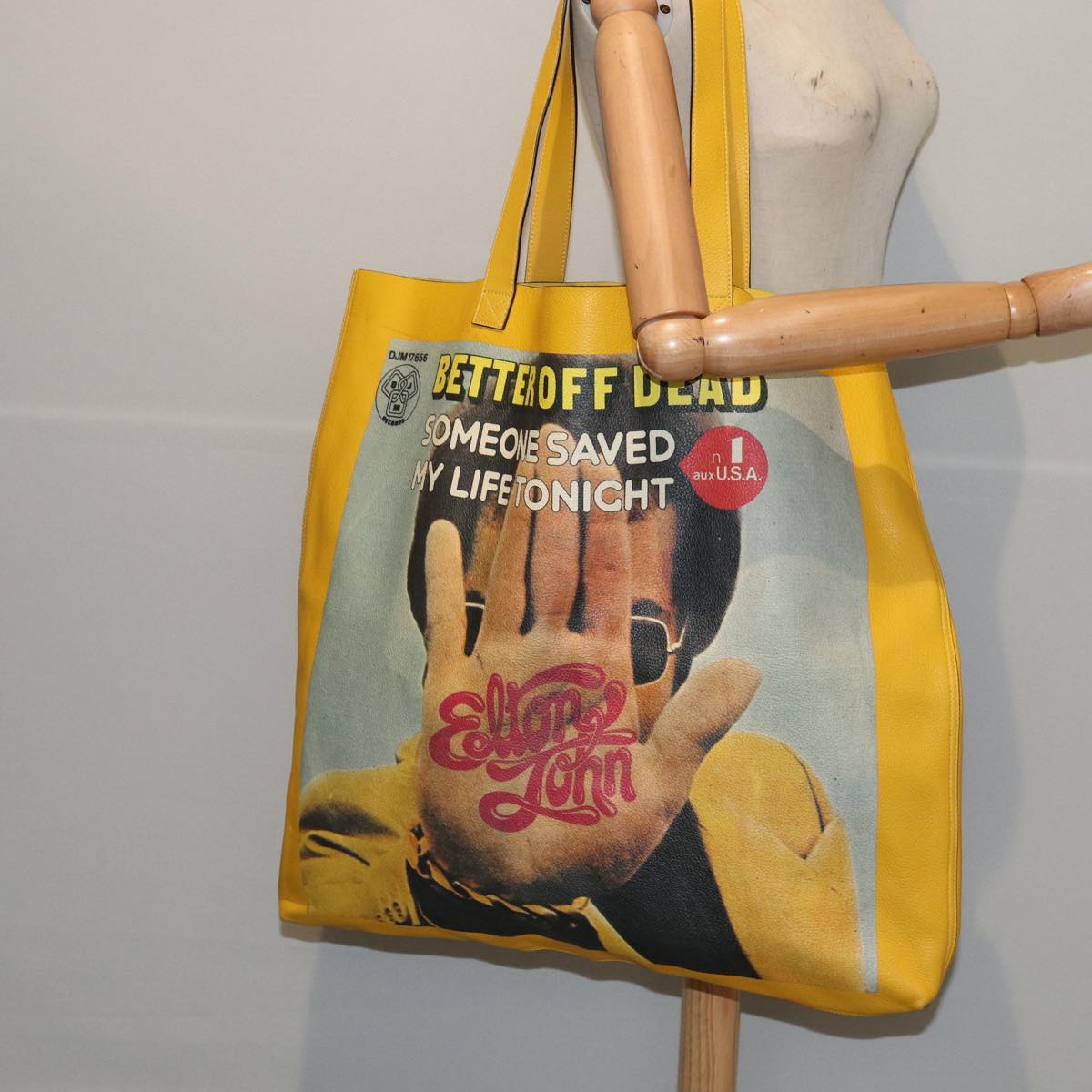 GUCCI Elton John Capsule Collection Tote Bag Leather Yellow 512982 87284