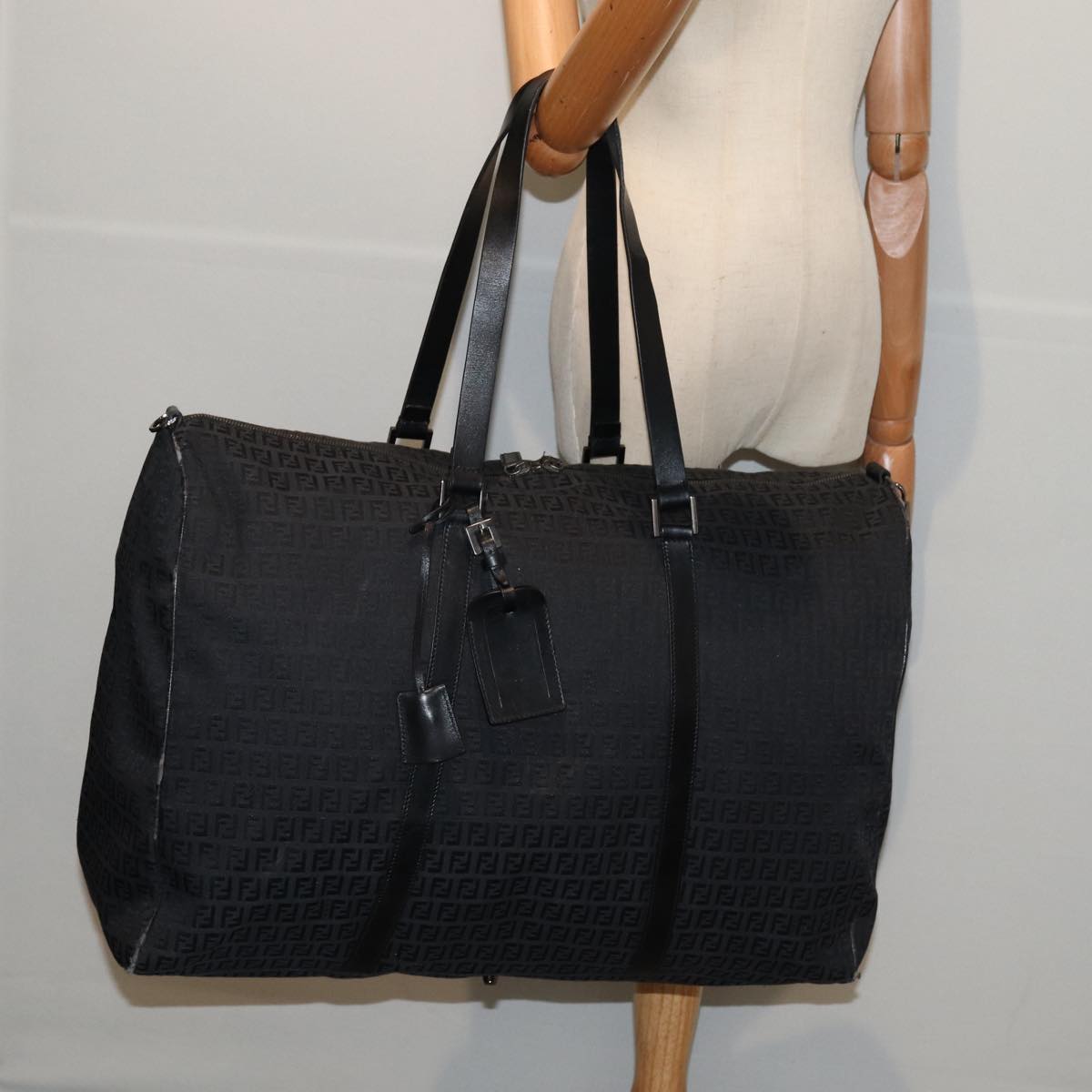 FENDI Zucchino Canvas Nylon Black 87315