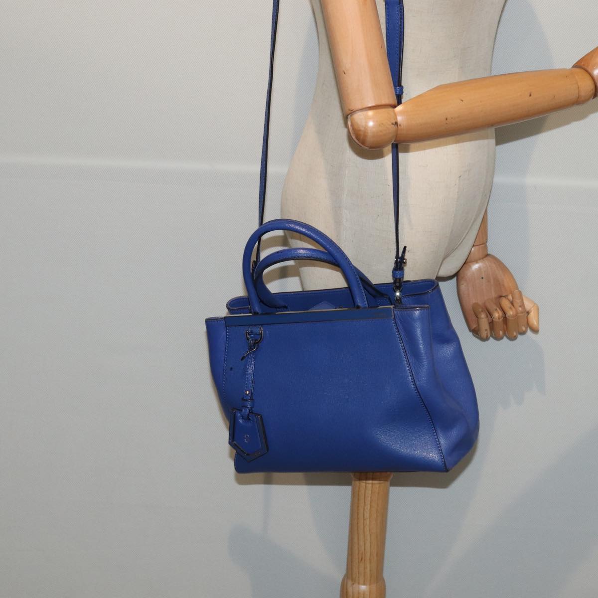 FENDI To joule Hand Bag Leather 2way Blue 87435
