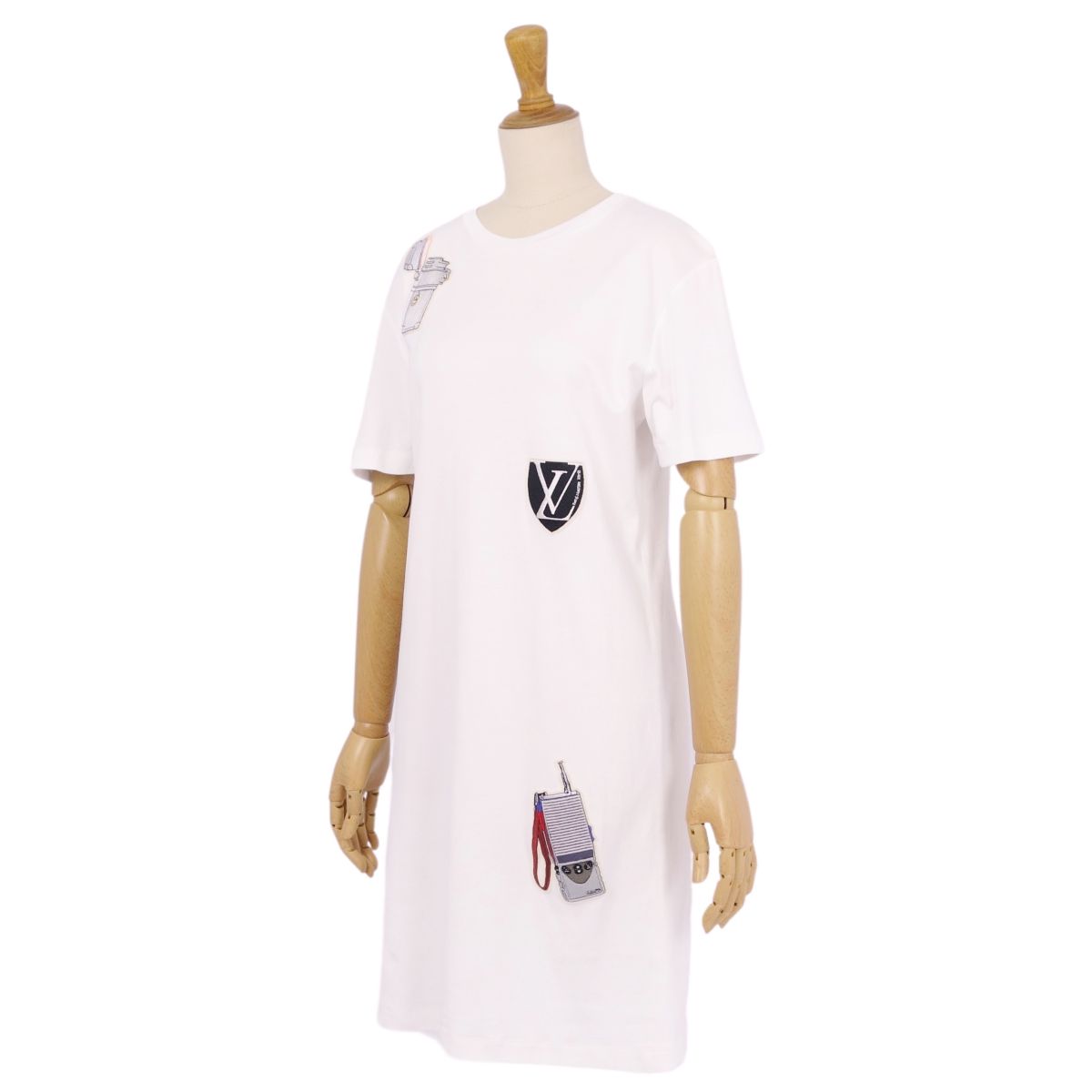 Louis Vuitton One Earrings y Short Sleeve Wappen Tops M White