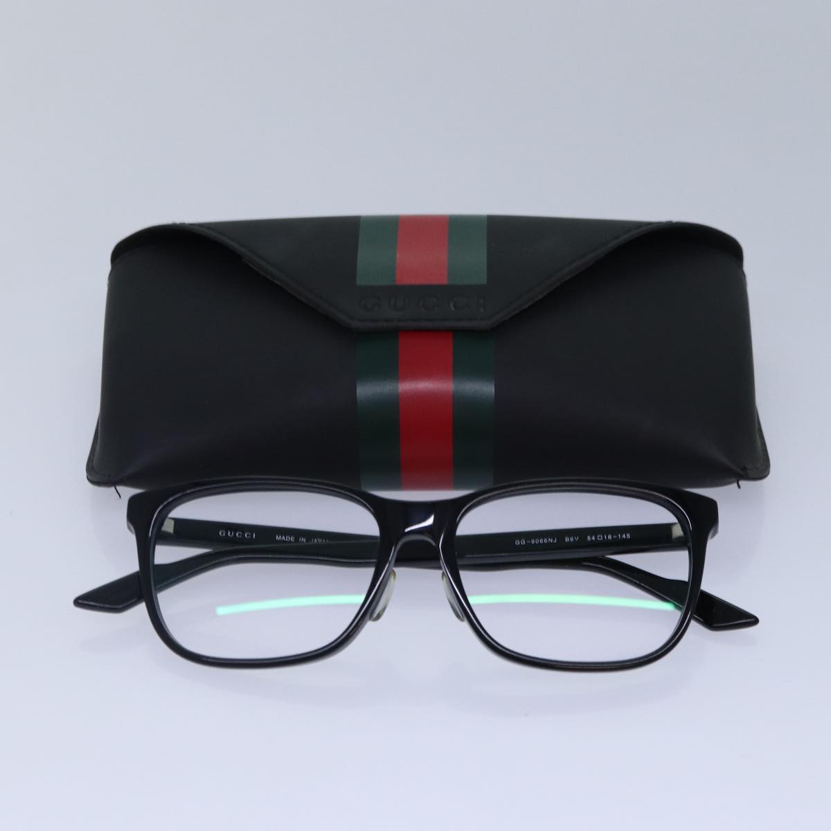 GUCCI Web Sherry Line Date Glasses plastic Black Red Green 87728