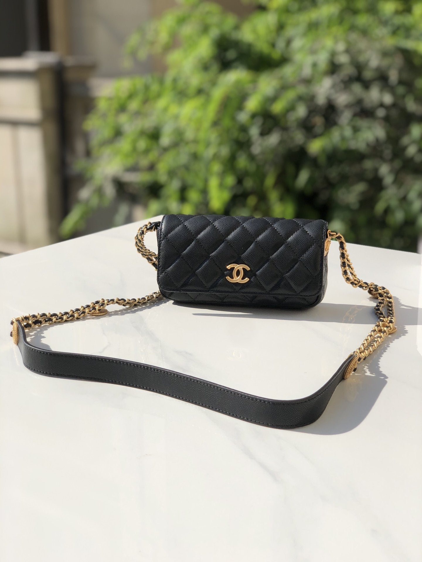 CHLSmall GlamIap Bags Gold Hardware Black For Women Handbags, Shoulder Bags 7.5in/19.2cm