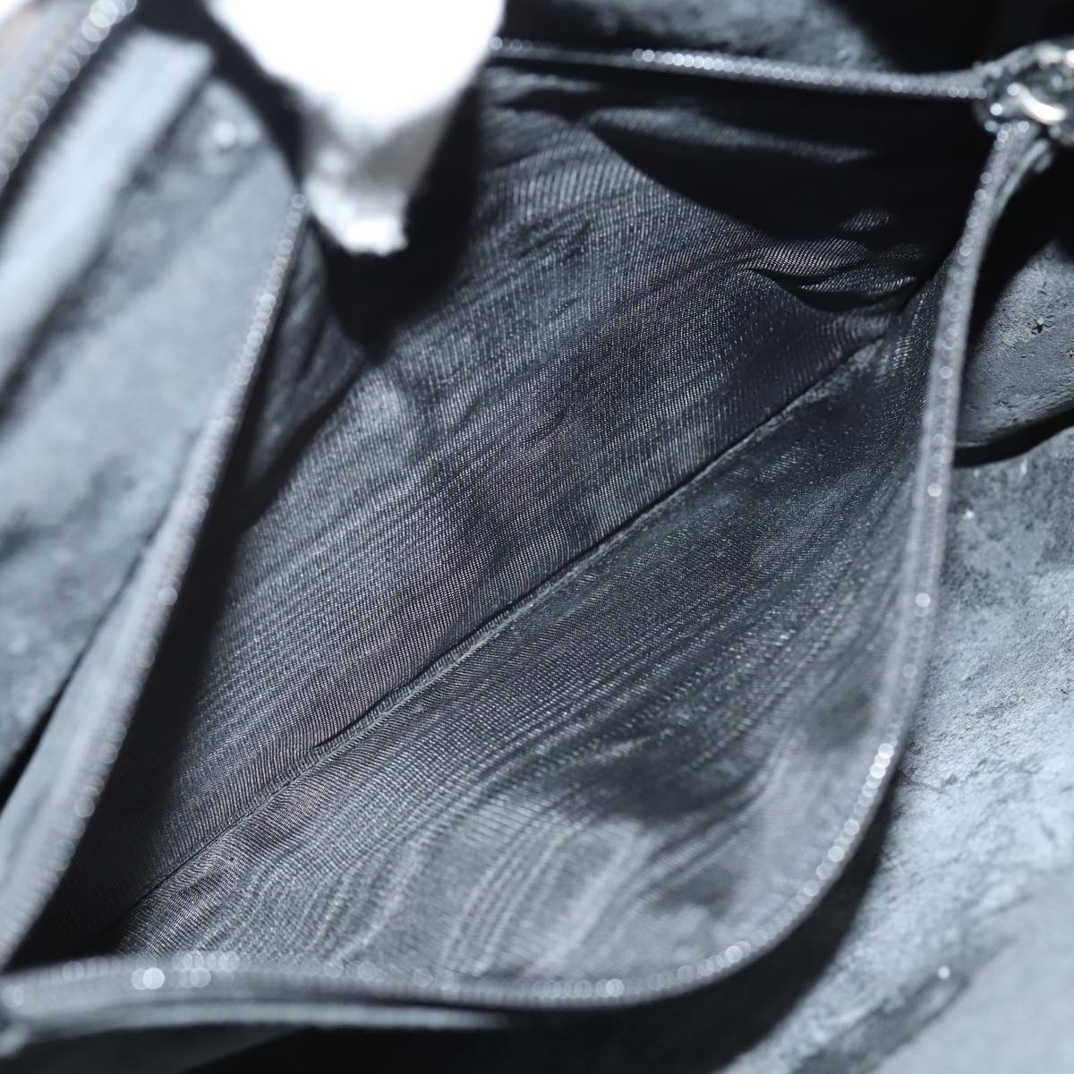 GUCCI Clutch Bag Patent leather Black Silver 88615