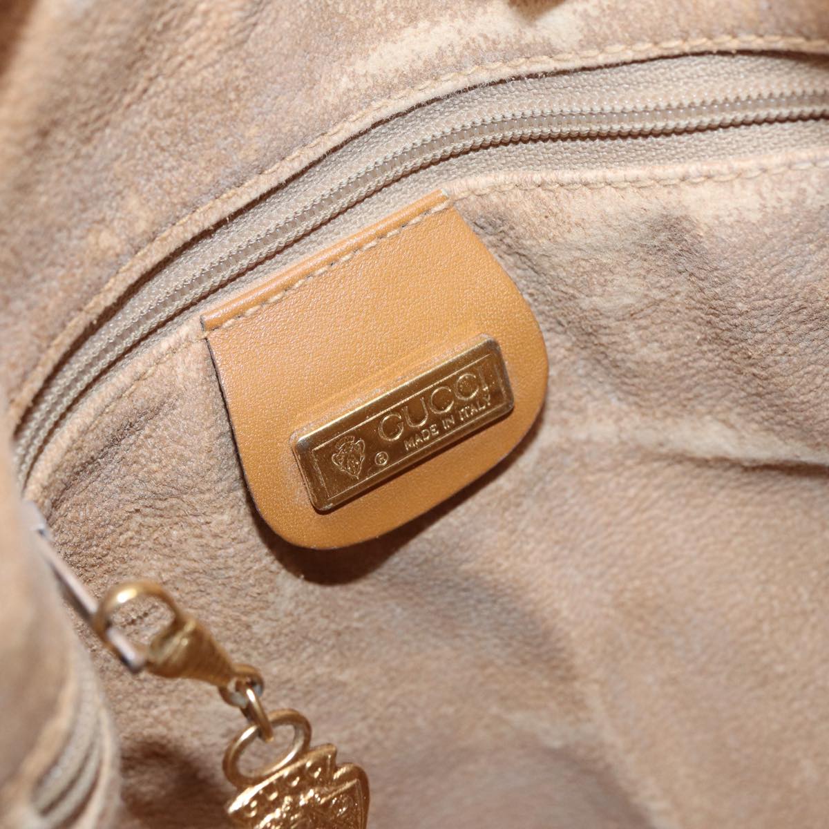 GUCCI Micro GG Supreme Web Sherry Line Shoulder Bag PVC Brown Gold 88809