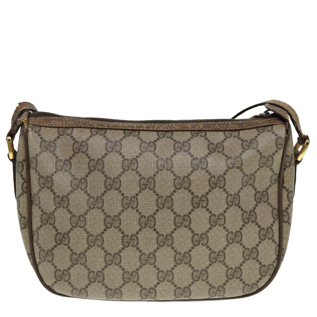 GUCCI GG Supreme Web Sherry Line Shoulder Bag PVC Beige Gold 89430