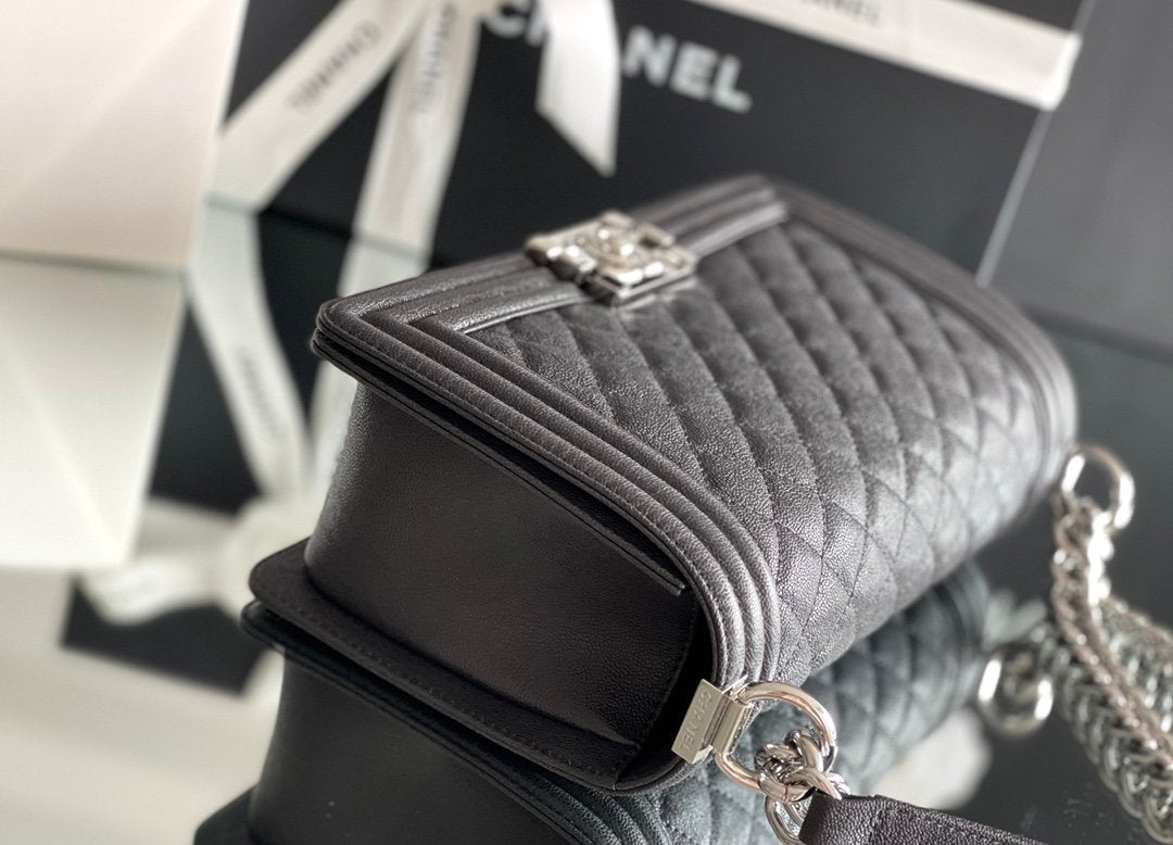 CHLMeGLAMIum Classic GlamIap Bag 25cm Black For Women A67086