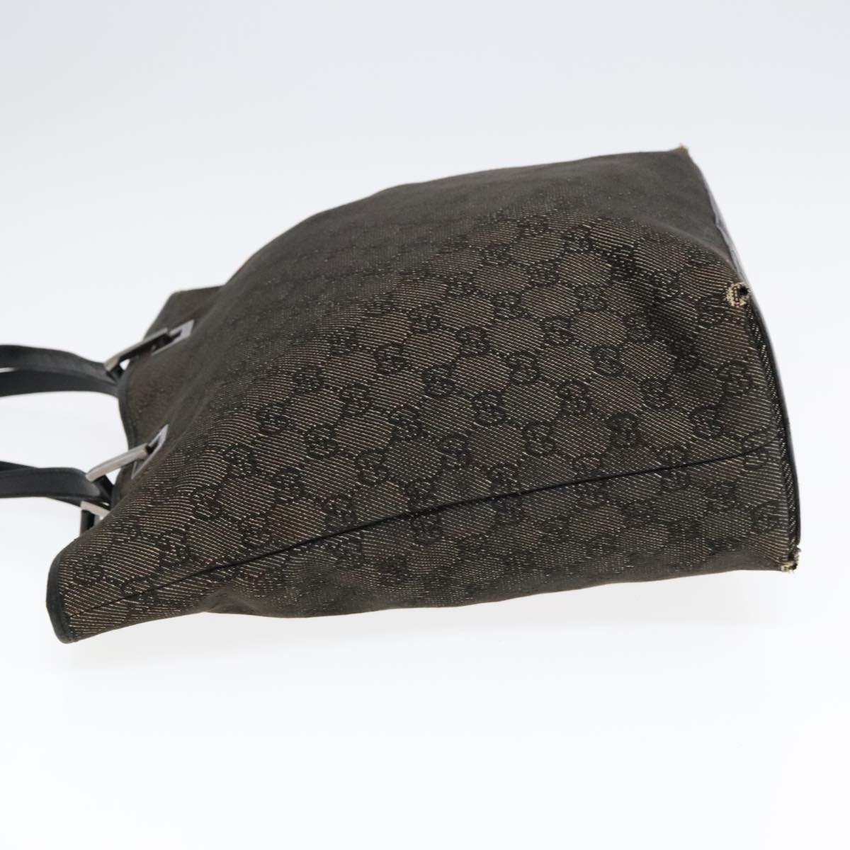 GUCCI GG Canvas Tote Bag Black Silver 31243 90627