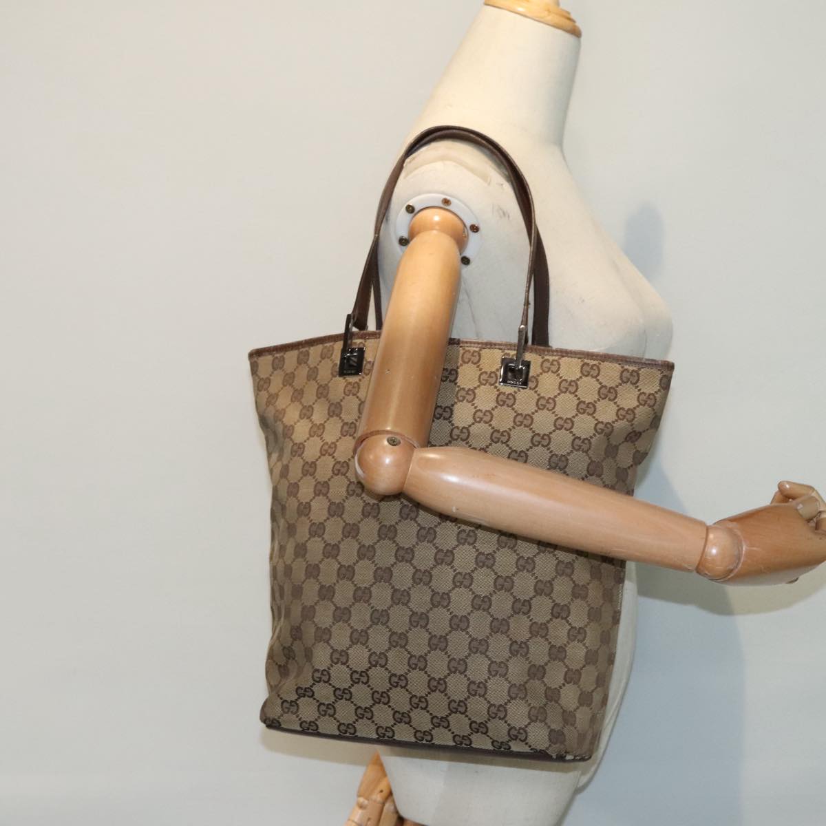 GUCCI GG Canvas Tote Bag Beige 90793