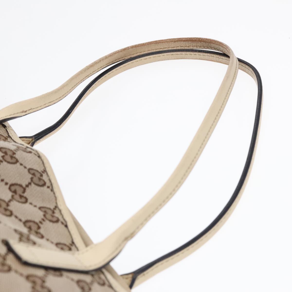 GUCCI GG Canvas Shoulder Bag Beige Gold 169946 91396