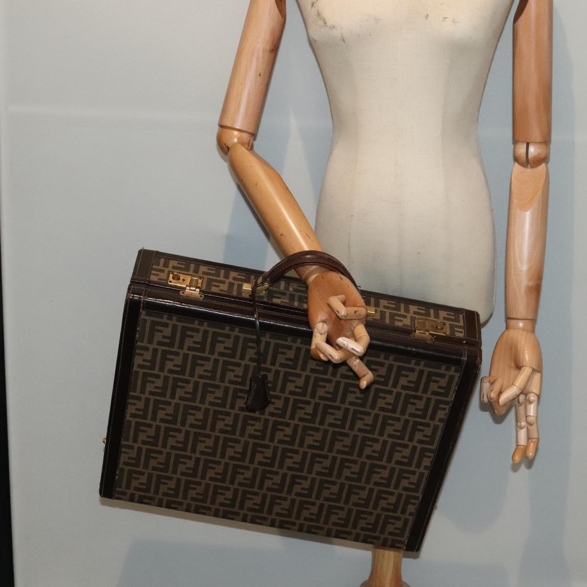 FENDI Zucca Canvas Trunk Brown 91631