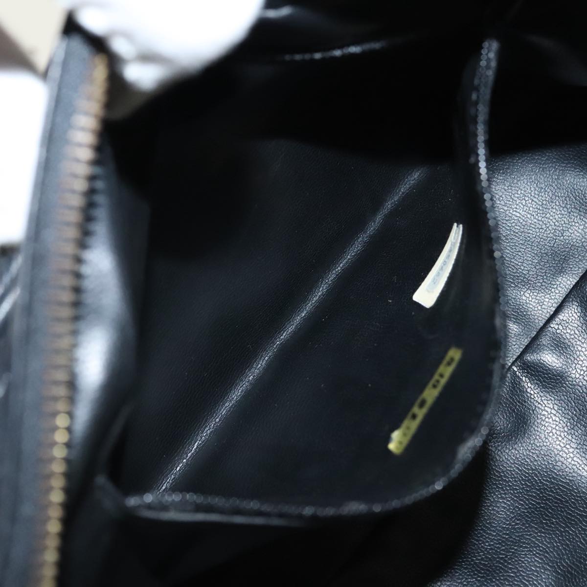 CHANEL Bicolore Clutch Bag Leather Black CC 95615