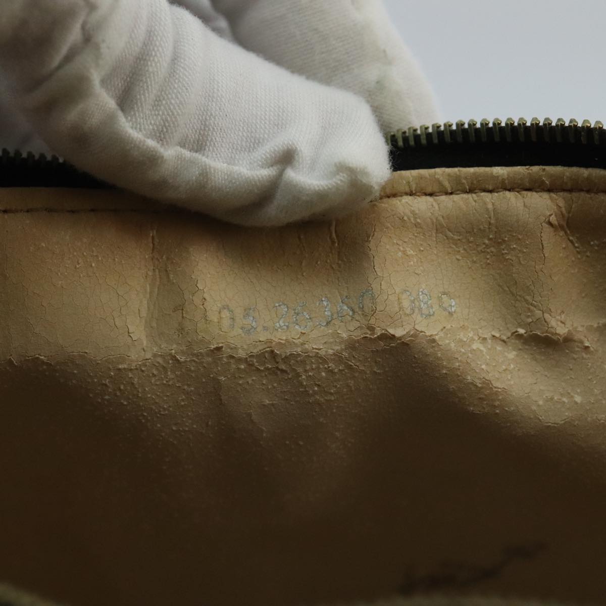 FENDI Zucca Canvas Vanity Hand Bag Brown Black gold 97877