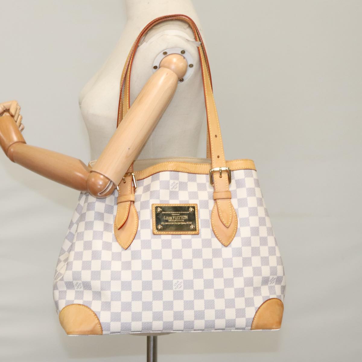 LOUIS VUITTON Damier Azur Hampstead MM Tote Bag N51206 LV 98189