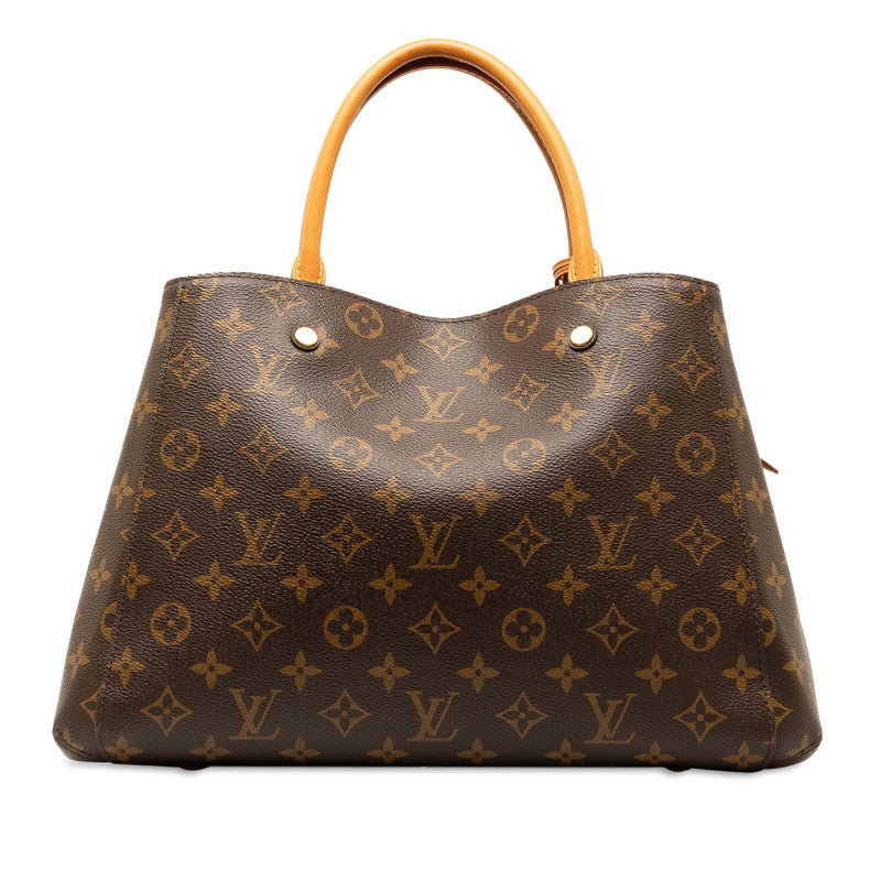 Louis Vuitton Monogram Montaigne MM Handbag 2WAY M41056 Brown PVC Leather Louis Vuitton