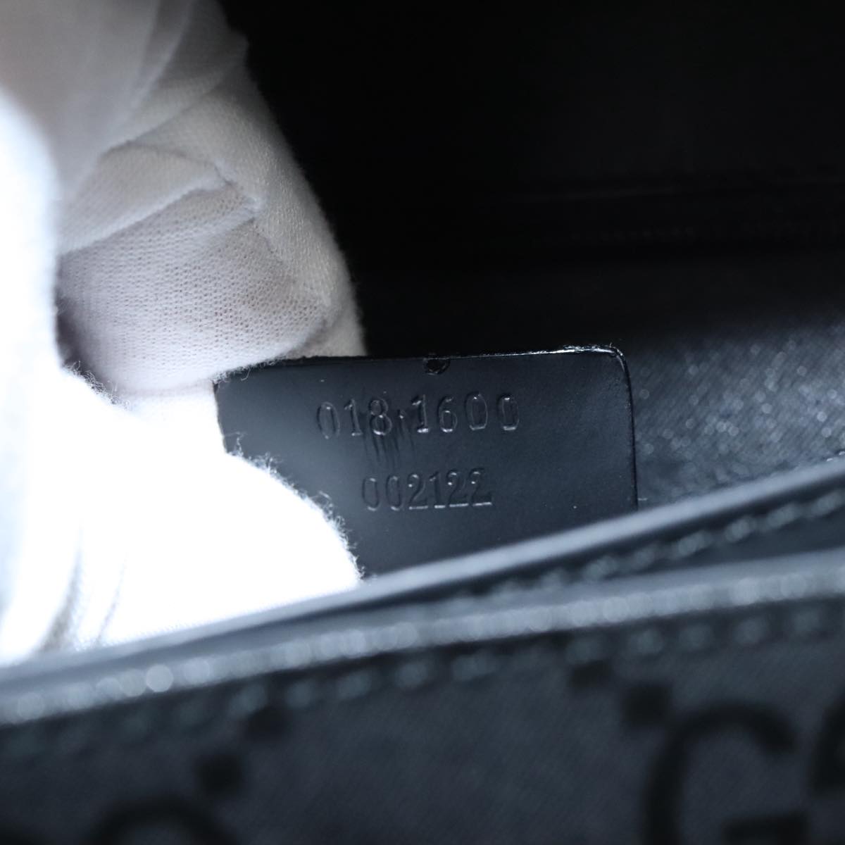 GUCCI GG Canvas Clutch Bag Black Silver 018 1600 99320