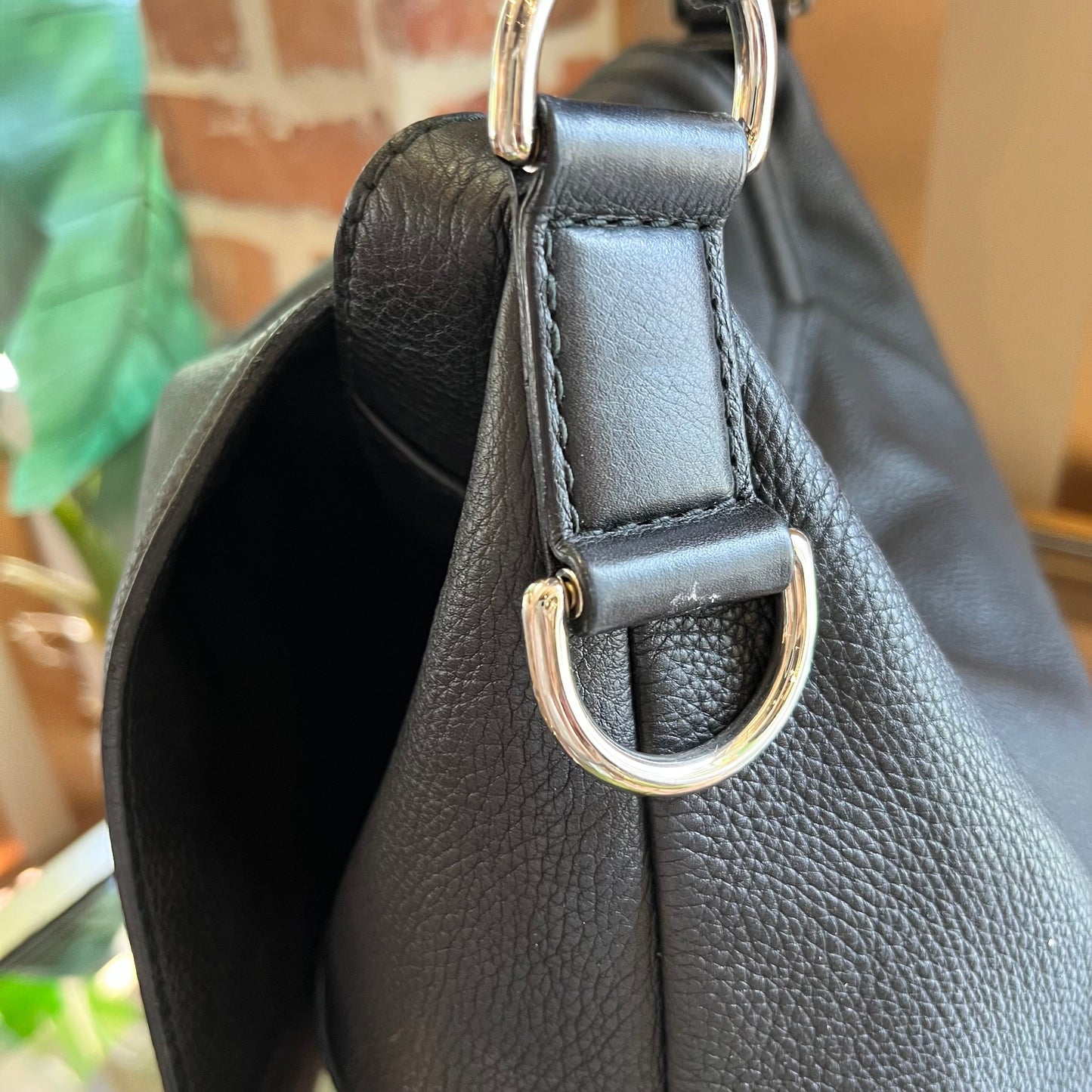 GUCCI Hasler Techno Horsebit Leather Hobo Bag