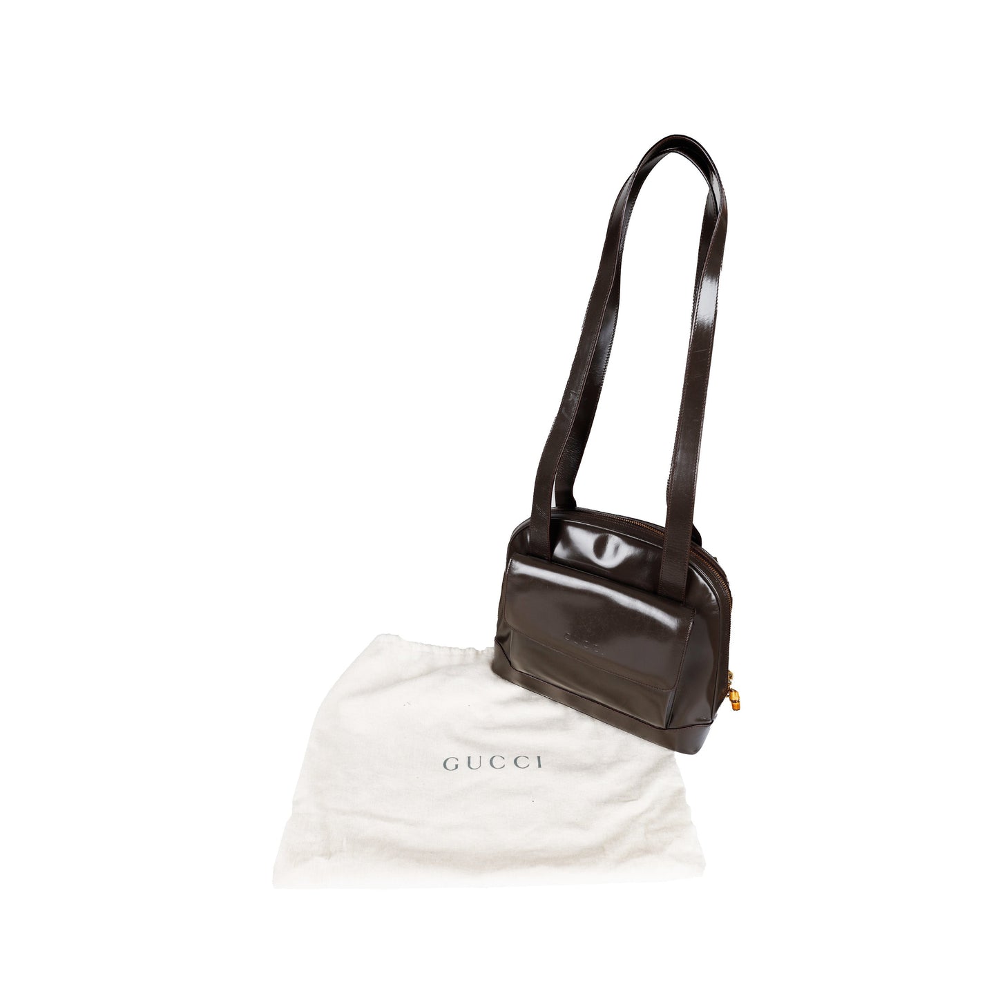 GLM-- Patent Leather Shoulder Bag - '00s