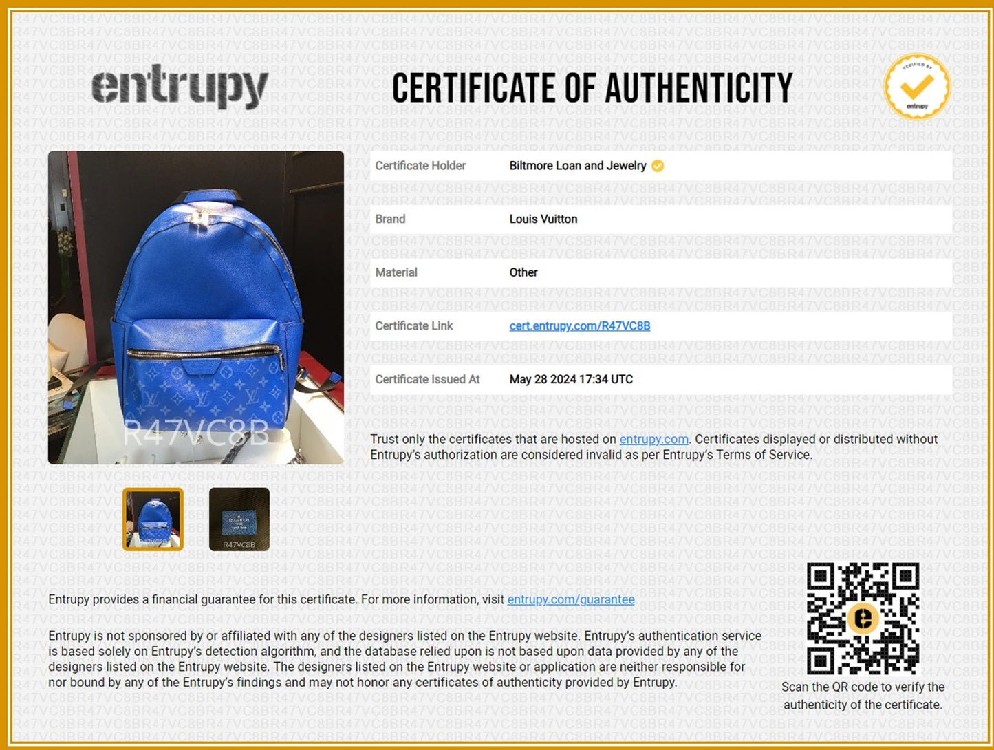 Louis Vuitton Agave Blue Discovery Backpack PM