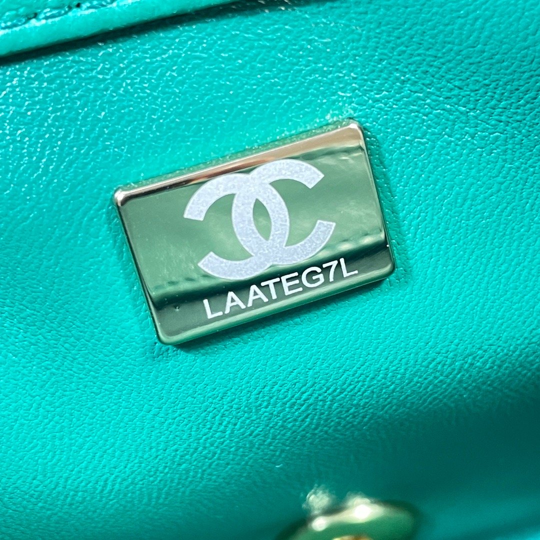 CHLLarge GlamIap Bag Gold Hardware Green For Women Handbags, Shoulder Bags 9.1in/23cm AS3367